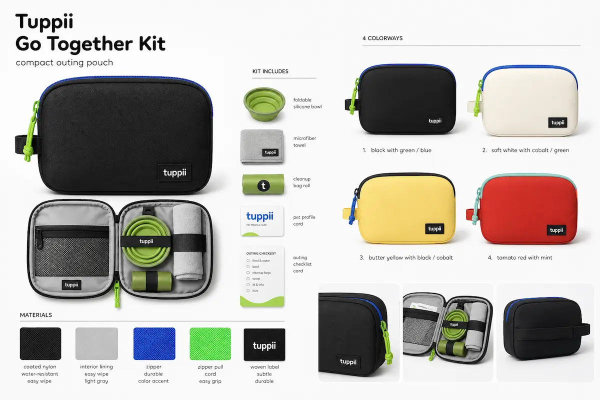 Tuppii Go Together Kit designed for everyday pet outings and adventures