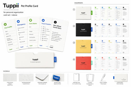 Tuppii Pet Profile Card for keeping important pet information accessible on the go