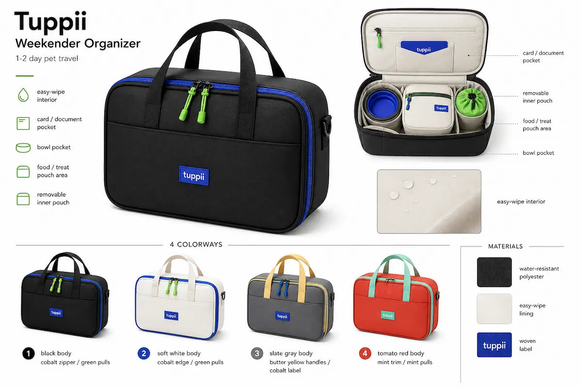 Tuppii Weekender Organizer designed for pet travel and weekend adventures